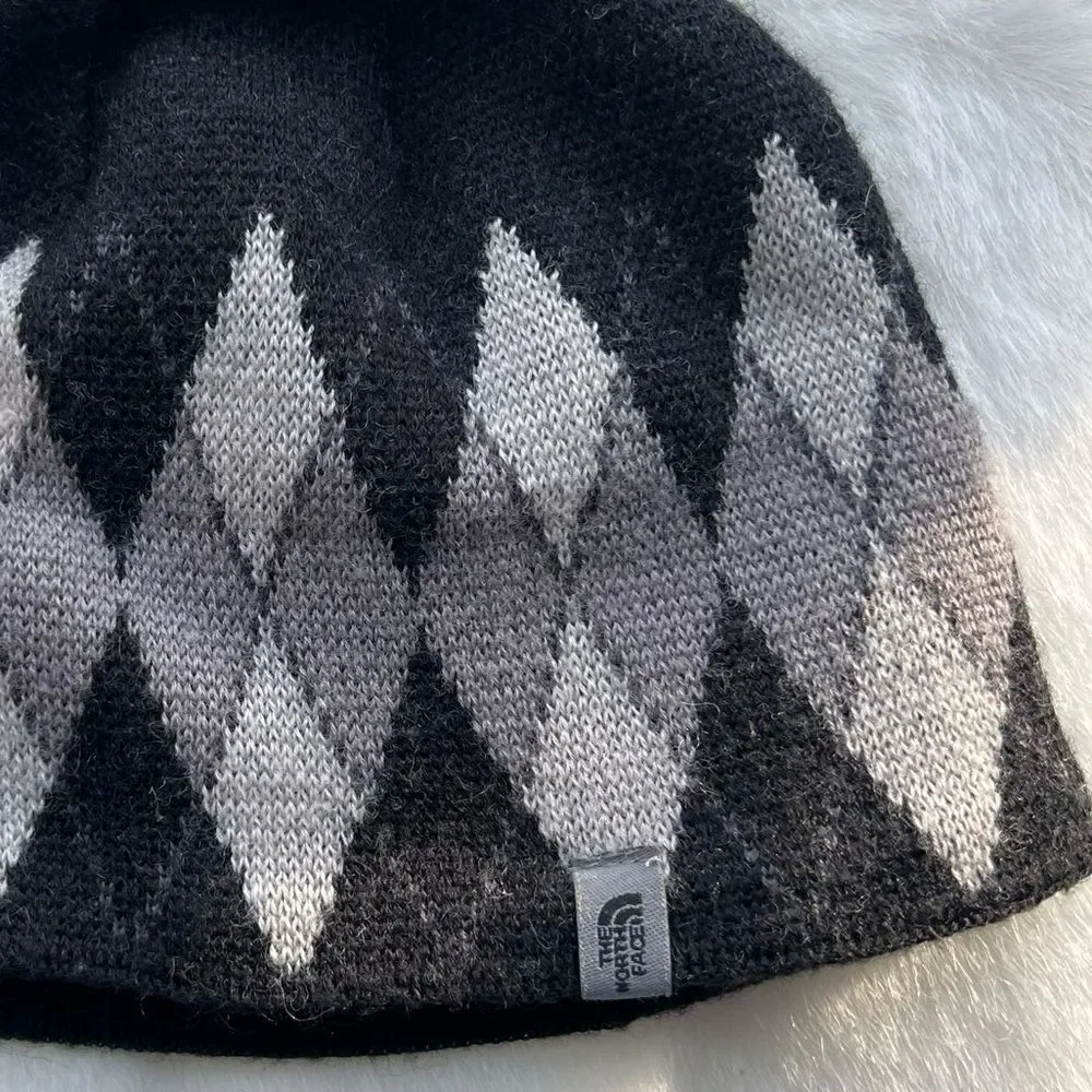 KiDs NORTH FACE Wool-Blend Argyle Beanie One-Size EUC